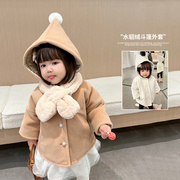 陈大猪l妈女宝宝外套，冬装2022冬季婴儿大衣，加绒加厚婴童外套连帽