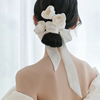 新娘头饰森系超仙头花时尚，简约花朵发簪缎面，发带结婚礼白纱配饰品