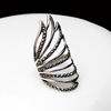 龙宝隆(龙宝隆)珠宝s925银泰银，羽翼戒指时尚羽毛，夸张树叶食指环女个性