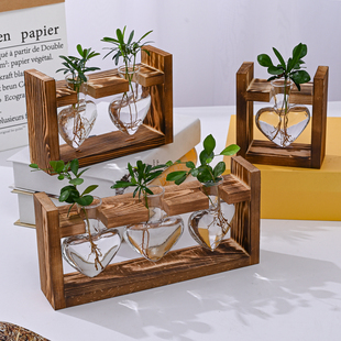 创意绿萝水培器皿玻璃ins家居装饰办公室桌面小花瓶摆件客厅插花