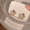 韩版珍珠星星耳钉个性气质镶钻高级感一款两戴耳环时尚小众耳饰女