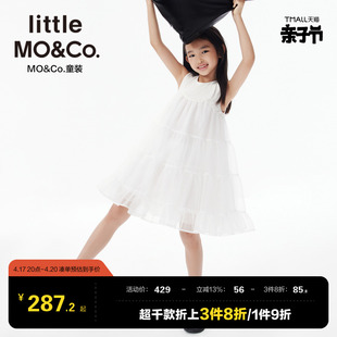 littlemoco童装夏装女童，无袖背心网纱蓬蓬连衣裙儿童裙子公主裙