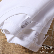 270g日系重磅品质厚实精梳棉纯棉纯色短袖打底衫T恤全棉男女Tee潮