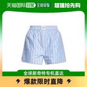 香港直邮ALEXANDER WANG 女士浅蓝色与白色条纹棉质短裤 4WC12241