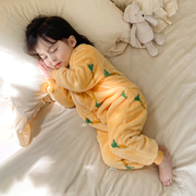婴儿睡袋秋冬款宝宝睡衣，冬季女童男童春秋珊瑚，绒法兰绒儿童防踢被