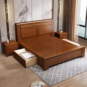 2米2.2米全实木床加厚1.8米双人床中式实木橡木婚床1.5米现代简约