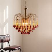 全铜客厅吊灯法式复古灯具创意，水滴造型网红餐厅卧室灯轻奢水晶灯