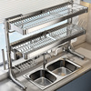 帅仕304不锈钢水槽置物架，碗碟收纳放碗盘厨房水池多功能沥水碗架