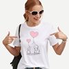 2019年速卖通ebay亚马逊大象气球印花男女款短袖T恤衫