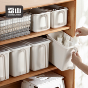 日本霜山收纳盒带手柄把手高处塑料厨房储物盒带盖零食家用整理盒