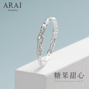 arai原创设计纯银戒指女糖纸，素银细情侣，戒指ins简约开口食指戒指