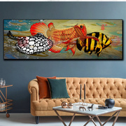 龙鱼装饰画沙发背景墙客厅高清现代简约卧室餐厅玄关带框观赏鱼画