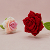 成品装尖头玫瑰创意，仿真花纯手工编织毛线花，情人节七夕教师节