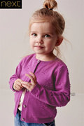 英国next女童紫色花朵，毛球单排扣开襟毛衣，针织衫外套n05-830