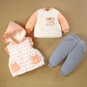 一1岁女宝宝冬装分体款加厚棉服袄外套装婴儿衣服外出洋气2冬季天