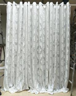 现代简约欧式割绒提花窗纱客厅卧室餐厅窗纱珍珠白不限高窗纱透光