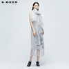 sdeer圣迪奥夏季水墨，国风裙子原创设计印花新中式，连衣裙s20281201