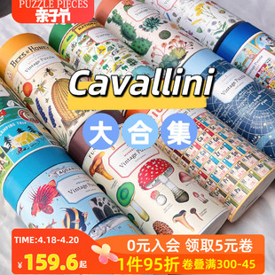 Cavallini拼图1000片美国进口美式复古玩具蝴蝶盆栽天体植物园