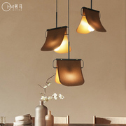 创意新中式布艺单吊灯(单吊灯)书房卧室床头灯，餐厅茶室咖啡厅个性灯具
