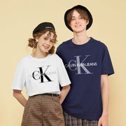 Calvin Klein/凯文克莱夏季男装CK男士情侣圆领印花宽松短袖T恤