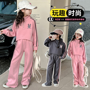 时髦女童套装春秋季儿童运动休闲两件套4三6七8八9十五12岁小女孩