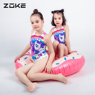 zoke洲克儿童泳衣女童女孩，小马宝莉专业连体训练青少年游泳衣