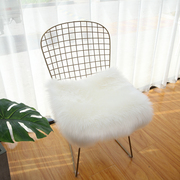 仿羊毛镂空椅子垫方形，加厚毛毛垫沙发垫，电脑椅长毛绒梳妆台凳子垫