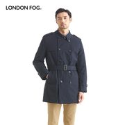 伦敦雾秋冬羊毛商务休闲外套，可拆卸胆翻领，双排中长款英伦风风衣男