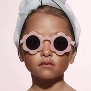 法国gentlemotto时尚，花朵儿童太阳镜炫彩透明果冻，色眼镜可
