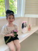 女童甜美方领泡泡袖波点衬衫，2023夏季韩版洋气，儿童宝宝娃娃衫