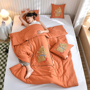 刺绣抱枕被子两用沙发，空调被加厚车载大号，靠枕头盖毯子二合一睡觉