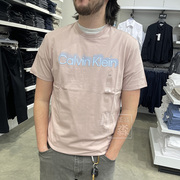 CK Calvin Klein男士夏季舒适棉质立体LOGO休闲圆领短袖T恤衫上衣
