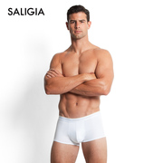 撒利加经典质感系列男士中腰平角内裤平纹莫代尔棉黑白性感
