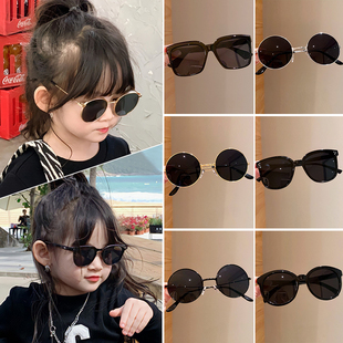 儿童防紫外线黑色墨镜男童女童眼镜宝宝男孩小女孩太阳镜眼镜