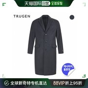 韩国直邮Trugen 毛呢大衣 TRUGEN 羊绒混纺 修身版型 贴身 长款