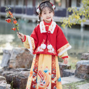 龙年女童古装拜年服冬季加厚小女孩，中国风过年服儿童汉服马面裙