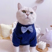 宠物猫咪狗狗衣服秋冬款防掉毛英短蓝猫布偶猫银渐层幼猫小猫卫衣