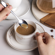 欧式轻奢咖啡杯子陶瓷咖啡杯碟，装小奢华下午花，茶杯早餐牛奶杯