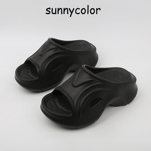 sunnycolor超厚底高跟，凉拖鞋女外穿轻便舒适时尚防滑夏季沙滩鞋