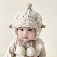 毛绒婴儿帽，可爱超萌内衬，棉保暖冬