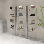 服装店鞋架展示架落地创意个性鞋店包包架子多层置物架上墙不锈钢