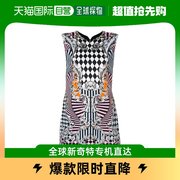 香港直邮潮奢 Versace 范思哲 女士彩色格纹巴洛克式印花连衣裙