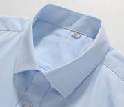 男士白色长袖工装衬衫浅蓝色职业衬衫纯白色面试衬衫工作服大
