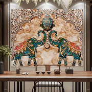 中式客厅装饰画挂布壁毯，北欧沙发背景墙布艺，油画大象麋鹿棉麻挂毯