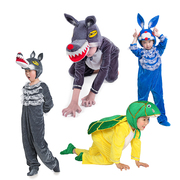圣诞节儿童动物表演服装小兔子大灰狼乌龟海龟造型衣服演出服舞台