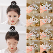 儿童头饰女童韩式王冠发饰，生日演出公主，宝宝水钻插梳发夹发卡