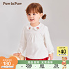 pawinpaw卡通小熊童装，2024年春季女宝圆领，t恤甜美长袖衫
