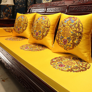 中式红木沙发垫子实木家具沙发，坐垫家用防滑罗汉床五件套定制座垫