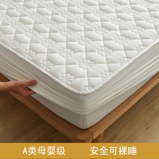 简约纯色纯棉床笠加厚夹棉单件防滑 全棉床罩单品床垫保护套