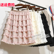 粉色蕾丝蛋糕裙短裙，半身裙女夏季2023小个子，显瘦裙子半裙纱裙